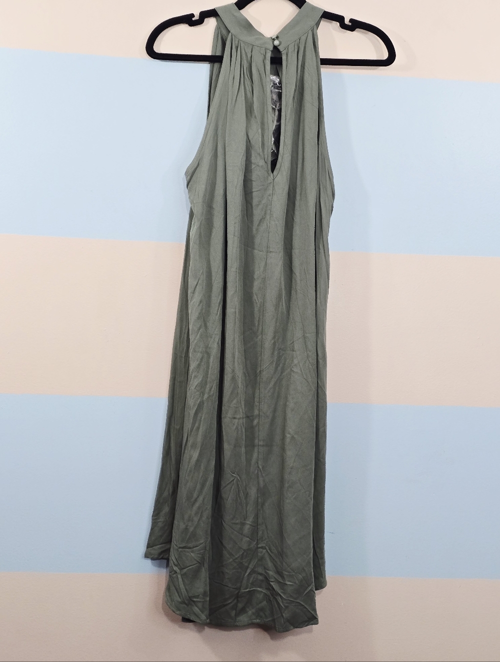Kirundo Sage Green High-Low Halter Flowy Midi Dress - Picture 6 of 9